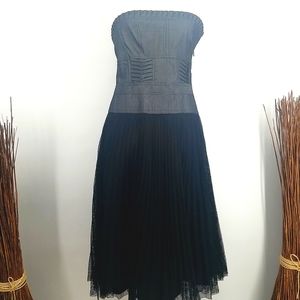 Cynthia Steffe Strapless Mesh Bottom Dress